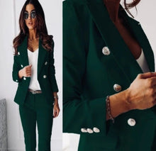 Load image into Gallery viewer, Lapel Button-Down Jacket & Slim-Fit Trousers Suit – 15 Colors XS–XXL