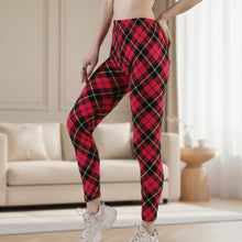 Load image into Gallery viewer, Women’s Plaid Yoga Leggings – Mid Waist Push-Up Pants