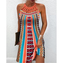 Load image into Gallery viewer, Fashion Print Dress Casual Halterneck Dresses For Women Summer Clothes