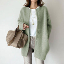 Load image into Gallery viewer, Women’s Wool-Like Oversized Coat — Solid Color, Long Sleeve Button-Up Trench