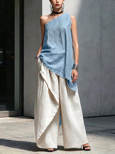 Load image into Gallery viewer, Women's One-Shoulder Asymmetric Sleeveless Top
