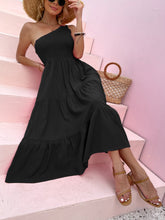 Load image into Gallery viewer, Smocked Single Shoulder Sleeveless Dress Stylish & Comfortable Summer Long Dress Lightweight Dress