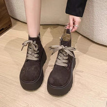 Load image into Gallery viewer, Women’s Chunky Sole Lace-Up Boots – Vintage Style