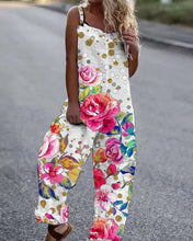 Load image into Gallery viewer, Women's Butterfly Print Overalls – Sleeveless Loose Fit Suspender Pants