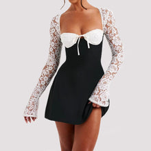 Load image into Gallery viewer, Y2K Lace Long Sleeve Dress Fashion Sexy Corset Backless Lace Up Short Dresses Womens Clothing