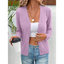 Load image into Gallery viewer, Women’s V‑Neck Button‑Down Cardigan Knit Sweater