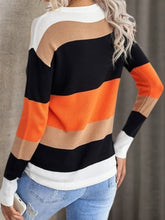 Load image into Gallery viewer, Women’s Striped Color Block Hoodie