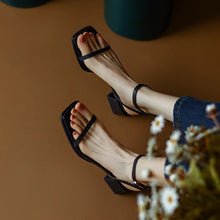 Load image into Gallery viewer, Open Toe Block Heel Buckle Sandals – Versatile Dress Sandal