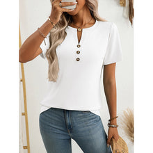 Load image into Gallery viewer, Women’s Notch V‑Neck Short‑Sleeve Tunic Top