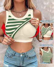 Load image into Gallery viewer, Women's Slim Striped Vest with Bralette – Chic Sleeveless Tank Top