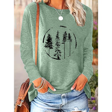 Load image into Gallery viewer, Women’s Long Sleeve Merry Christmas T-Shirt – Cute Christmas Tree Graphic Tee