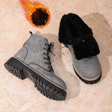 Load image into Gallery viewer, Women’s Lace-Up Suede Fleece-Lined Ankle Boots | Cozy Winter Boots