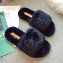 Load image into Gallery viewer, Fahion Fur Slipper For Women Keep Warm Slipper Casual Shoes Elegant Soft Plush Slipper Fuzzy Fur Slippers Soft Comfy Open Toe Slide Slippers Cozy Memory Foam Fluffy House Slippers