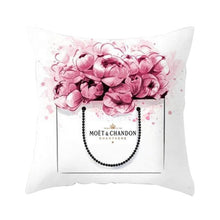 Load image into Gallery viewer, Fancy Theme Pillow Cover Hand Painted Flowers Camera Super Soft Chair Cushion Cover For Home Decoration Pink Flowers Digital Print Pillow Cover Queen Cushion Cover Book Vase Decor Throw Pillow Case Fancy Theme Decorative Accent Pillow 45X45cm