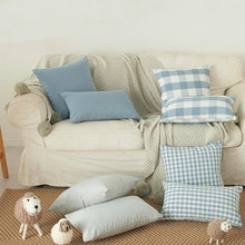 Load image into Gallery viewer, Farmhouse Plaid Striped Linen Cotton Pillow Covers Outdoor Plaid Square Pillow Cushion Case Cotton Linen Throw Pillow Covers Sofa Chair Decorative Cotton Cushions Cover Red Green Blue Pillowcase