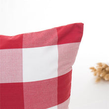 Load image into Gallery viewer, Farmhouse Plaid Striped Linen Cotton Pillow Covers Outdoor Plaid Square Pillow Cushion Case Cotton Linen Throw Pillow Covers Sofa Chair Decorative Cotton Cushions Cover Red Green Blue Pillowcase