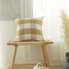 Load image into Gallery viewer, Farmhouse Plaid Striped Linen Cotton Pillow Covers Outdoor Plaid Square Pillow Cushion Case Cotton Linen Throw Pillow Covers Sofa Chair Decorative Cotton Cushions Cover Red Green Blue Pillowcase