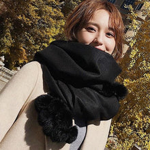 Load image into Gallery viewer, Fashion Autumn Winter Warm High Quality Long Soft Cashmere Hijabs Scarves Dot Pattern Tassels Elegant Thicken Wrap Shawl Ladies Lightweight Escharpe Soft Wool Cashmere Muffler For Women