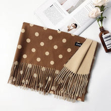 Load image into Gallery viewer, Fashion Autumn Winter Warm High Quality Long Soft Cashmere Hijabs Scarves Dot Pattern Tassels Elegant Thicken Wrap Shawl Ladies Lightweight Escharpe Soft Wool Cashmere Muffler For Women