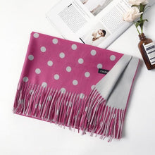 Load image into Gallery viewer, Fashion Autumn Winter Warm High Quality Long Soft Cashmere Hijabs Scarves Dot Pattern Tassels Elegant Thicken Wrap Shawl Ladies Lightweight Escharpe Soft Wool Cashmere Muffler For Women