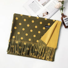 Load image into Gallery viewer, Fashion Autumn Winter Warm High Quality Long Soft Cashmere Hijabs Scarves Dot Pattern Tassels Elegant Thicken Wrap Shawl Ladies Lightweight Escharpe Soft Wool Cashmere Muffler For Women