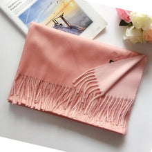 Load image into Gallery viewer, Fashion Autumn Winter Warm High Quality Long Soft Cashmere Hijabs Scarves Dot Pattern Tassels Elegant Thicken Wrap Shawl Ladies Lightweight Escharpe Soft Wool Cashmere Muffler For Women