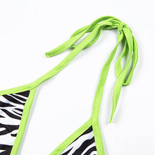 Load image into Gallery viewer, Fashion Bikini Set Bikinis Stripes Lace Up String Two-Piece Swimsuit Mini Bikini Swimwear Padded Two Piece Triangle Bikini Set Summer Breathable Beach Swimsuits For Women