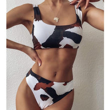 Load image into Gallery viewer, Fashion Bikini Set Bikinis Stripes Lace Up String Two-Piece Swimsuit Mini Bikini Swimwear Padded Two Piece Triangle Bikini Set Summer Breathable Beach Swimsuits For Women