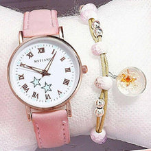Load image into Gallery viewer, Fashion Girls Quartz Watches Bracelet Set Luminous Dial Watch Women Casual Leather Female Wrist Watch Leather Band Thin Minimalist Casual Simple Dress Quartz Analog Watch