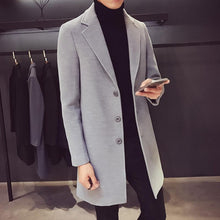 Load image into Gallery viewer, Fashion Men Casual Coat Luxury Business Trench Coat Men's Unique Style Coats Jackets Classic Windproof Simple Overcoat Long Oversized Coat Jacket