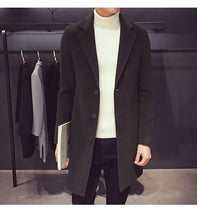 Load image into Gallery viewer, Fashion Men Casual Coat Luxury Business Trench Coat Men's Unique Style Coats Jackets Classic Windproof Simple Overcoat Long Oversized Coat Jacket