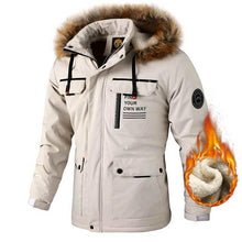 Load image into Gallery viewer, Fashion Men Casual Windbreaker Jacket Hooded Jacket Man Waterproof Outdoor Soft Men's Waterproof Windproof Jackets Breathable Snow Jacket With Hood Modern Winter Clothing Warm Thick Jacket For Outdoor