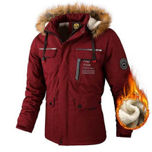 Load image into Gallery viewer, Fashion Men Casual Windbreaker Jacket Hooded Jacket Man Waterproof Outdoor Soft Men's Waterproof Windproof Jackets Breathable Snow Jacket With Hood Modern Winter Clothing Warm Thick Jacket For Outdoor