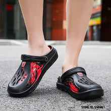 Load image into Gallery viewer, Fashion Men Sandals Summer Hole Rubber Clogs Garden Shoes Beach Flat Slippers Slip On Beach Sandals Lightweight Slippers Water Shoes