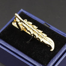 Load image into Gallery viewer, Fashion Metal Men Tie Clip Golden Musical Instrument Shape Simple Bar Clasp Luxury Fashion Necktie Tie Clips Bar Variety Pattern Mens Suit Wedding Gift Unique Tie Clip