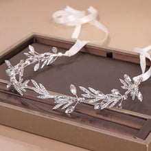 Load image into Gallery viewer, Fashion New Crystal Silver Color Tiara Crowns Leaf Rhinestone Wedding Headbands Hairbands Bridal Women Hair Jewelry Gorgeous Hair Accessories For Women