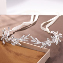 Load image into Gallery viewer, Fashion New Crystal Silver Color Tiara Crowns Leaf Rhinestone Wedding Headbands Hairbands Bridal Women Hair Jewelry Gorgeous Hair Accessories For Women