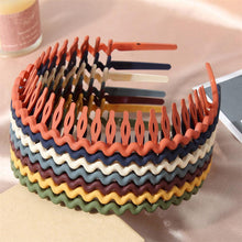 Load image into Gallery viewer, Fashion Simple Headdress Solid Color Resin Hair Comb Hairbands Headband Hair Hoop Bezel With Teeth Gorgeous Hair Accessories For Women