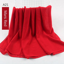 Load image into Gallery viewer, Fashion Soft Long Plain High Quality Premium Heavy Lightweight Elegant Chiffon Hijab Scarf Scarves Hijabs Lightweight Islamic Head Wear Escharpe Shawls Long Shawls For Women