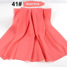 Load image into Gallery viewer, Fashion Soft Long Plain High Quality Premium Heavy Lightweight Elegant Chiffon Hijab Scarf Scarves Hijabs Lightweight Islamic Head Wear Escharpe Shawls Long Shawls For Women