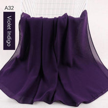 Load image into Gallery viewer, Fashion Soft Long Plain High Quality Premium Heavy Lightweight Elegant Chiffon Hijab Scarf Scarves Hijabs Lightweight Islamic Head Wear Escharpe Shawls Long Shawls For Women