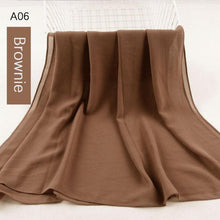 Load image into Gallery viewer, Fashion Soft Long Plain High Quality Premium Heavy Lightweight Elegant Chiffon Hijab Scarf Scarves Hijabs Lightweight Islamic Head Wear Escharpe Shawls Long Shawls For Women