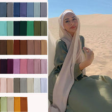 Load image into Gallery viewer, Fashion Soft Long Plain High Quality Premium Heavy Lightweight Elegant Chiffon Hijab Scarf Scarves Hijabs Lightweight Islamic Head Wear Escharpe Shawls Long Shawls For Women