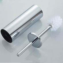 Load image into Gallery viewer, Fashion Toilet Cleaning Brush Holder Sets Wall Mount Stainless Steel Bathroom Accessories Hardware Black Chrome Toilet Bowl Brush with Stainless Steel Handle Durable Bristles Deep Cleaning Compact Bathroom Brush Save Space Good Grip Anti-Drip