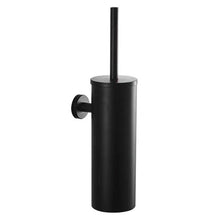 Load image into Gallery viewer, Fashion Toilet Cleaning Brush Holder Sets Wall Mount Stainless Steel Bathroom Accessories Hardware Black Chrome Toilet Bowl Brush with Stainless Steel Handle Durable Bristles Deep Cleaning Compact Bathroom Brush Save Space Good Grip Anti-Drip