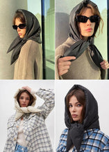 Load image into Gallery viewer, Fashion Winter Light Soft Warm Puffer Neckerchief Puff Neck Scarf Lightweight Head Wrap Headscarf Scarf Triangle Shawl Hood Scarf Puffy For Women