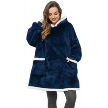 Load image into Gallery viewer, Fashion Winter Oversized Hoodie Women Sweatshirt Hooded Bathrobe Coats Blanket With Sleeves Fleece Christmas TV Blanket Warm Blank Flannel Hoodie Cozy Plush Blanket Hooded Blanket Design Hoodie For Men Women