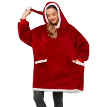 Load image into Gallery viewer, Fashion Winter Oversized Hoodie Women Sweatshirt Hooded Bathrobe Coats Blanket With Sleeves Fleece Christmas TV Blanket Warm Blank Flannel Hoodie Cozy Plush Blanket Hooded Blanket Design Hoodie For Men Women