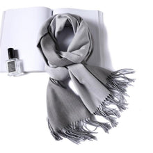 Load image into Gallery viewer, Fashion Winter Solid Soft Scarf Cashmere Lightweight Scarves Shawls Cashmere Escharpe Scarfs Lightweight Shawls Hijabs Shawls Escharpe Elegant Wrap Blanket Bandana Tassel For Lady