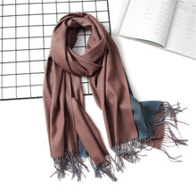 Load image into Gallery viewer, Fashion Winter Solid Soft Scarf Cashmere Lightweight Scarves Shawls Cashmere Escharpe Scarfs Lightweight Shawls Hijabs Shawls Escharpe Elegant Wrap Blanket Bandana Tassel For Lady